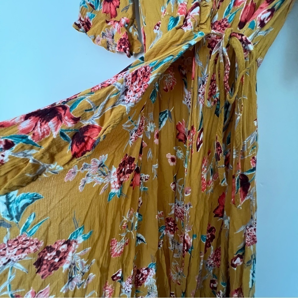 Band Of Gypsies Hudson Floral-Print Maxi Wrap Dress XS - Picture 4 of 13